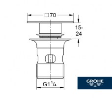 MEDIDAS VALVULA LAVABO BIDE PUSH OPEN GROHE